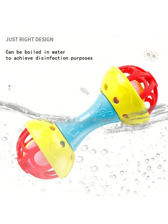 Hand Rattles Soothing, Toddler Double-Headed Rattle Toys, Baby Grip Nibbling Toys