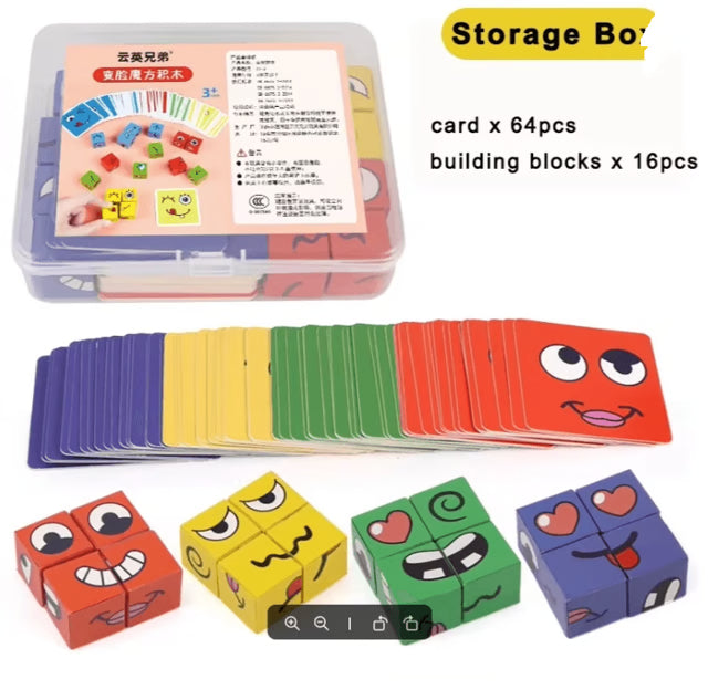 Montessori Learning Toy Kids Expression Puzzle Educational Building Blocks